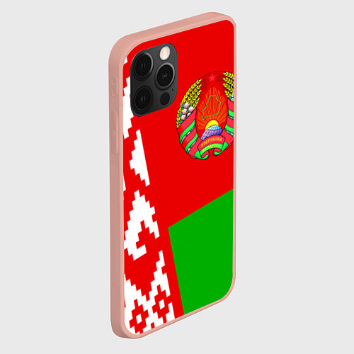 Чехол iPhone 12 Pro Max Патриот Беларуси / 3D-Светло-розовый – фото 2