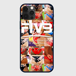 Чехол для iPhone 12 Pro Max Волейбол скрытые знаки FIVB, цвет: 3D-черный