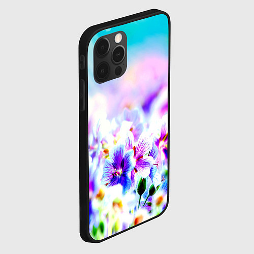 Чехол iPhone 12 Pro Max Цветочное поле / 3D-Черный – фото 2
