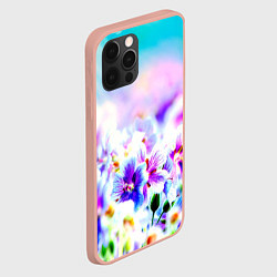 Чехол для iPhone 12 Pro Max Цветочное поле, цвет: 3D-светло-розовый — фото 2