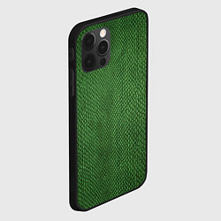 Чехол для iPhone 12 Pro Max Змеиная зеленая кожа, цвет: 3D-черный — фото 2