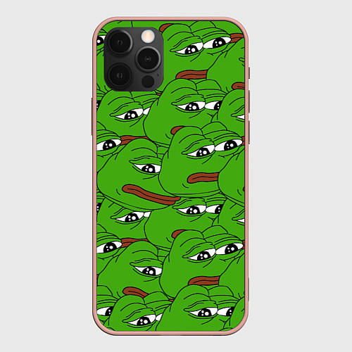 Чехол iPhone 12 Pro Max Sad frogs / 3D-Светло-розовый – фото 1
