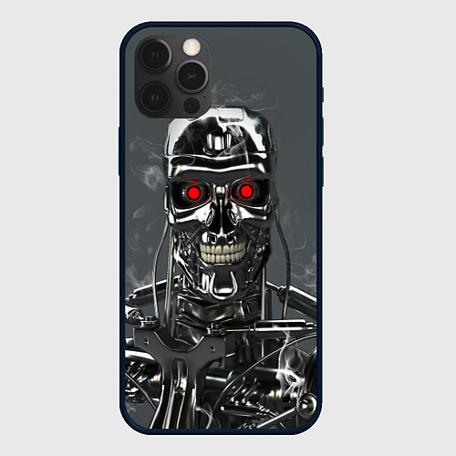 Чехол iPhone 12 Pro Max Скелет Терминатора / 3D-Черный – фото 1