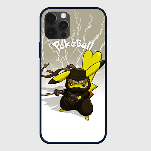 Чехол iPhone 12 Pro Pikachu / 3D-Черный – фото 1