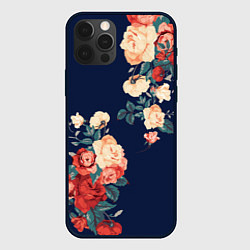 Чехол для iPhone 12 Pro Fashion flowers, цвет: 3D-черный