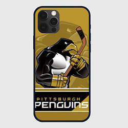 Чехол для iPhone 12 Pro Pittsburgh Penguins, цвет: 3D-черный