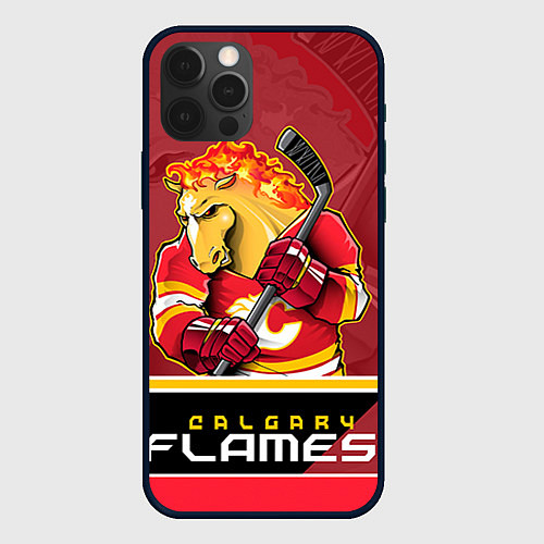 Чехол iPhone 12 Pro Calgary Flames / 3D-Черный – фото 1