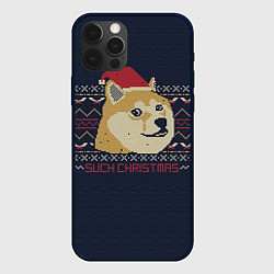 Чехол для iPhone 12 Pro Doge Such Christmas, цвет: 3D-черный