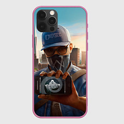 Чехол для iPhone 12 Pro Watch Dogs 2, цвет: 3D-малиновый