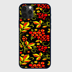 Чехол для iPhone 12 Pro Хохлома, цвет: 3D-черный