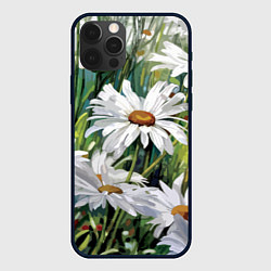 Чехол для iPhone 12 Pro Ромашки, цвет: 3D-черный