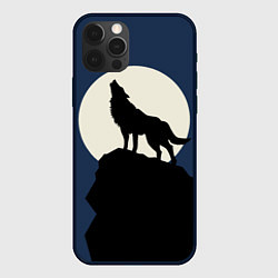 Чехол для iPhone 12 Pro Вой на луну, цвет: 3D-черный