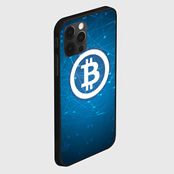 Чехол для iPhone 12 Pro Bitcoin Blue, цвет: 3D-черный — фото 2