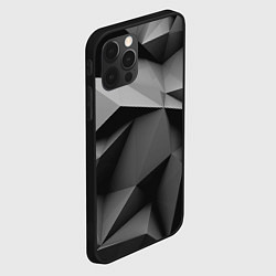 Чехол для iPhone 12 Pro Gray abstraction, цвет: 3D-черный — фото 2