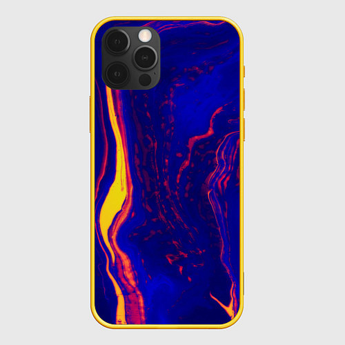Чехол iPhone 12 Pro Ультрафиолетовые разводы / 3D-Желтый – фото 1