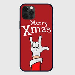 Чехол для iPhone 12 Pro Merry Xmas - Santas hand, цвет: 3D-черный