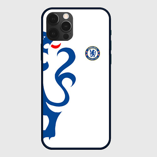 Чехол iPhone 12 Pro FC Chelsea: White Lion / 3D-Черный – фото 1