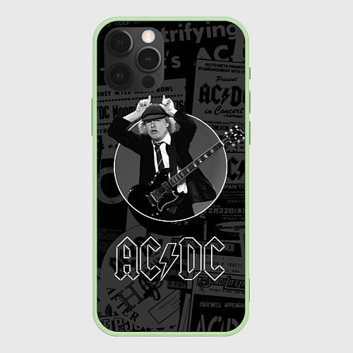 Чехол iPhone 12 Pro AC/DC: Black Devil / 3D-Салатовый – фото 1