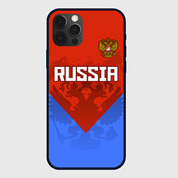 Чехол для iPhone 12 Pro Russia Red & Blue, цвет: 3D-черный