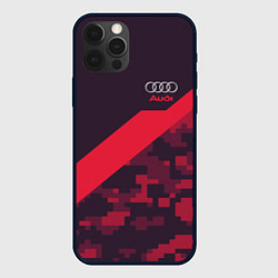 Чехол для iPhone 12 Pro Audi: Red Pixel, цвет: 3D-черный