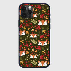 Чехол для iPhone 12 Pro Осенние лисички, цвет: 3D-черный