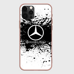 Чехол для iPhone 12 Pro Mercedes-Benz: Black Spray, цвет: 3D-светло-розовый