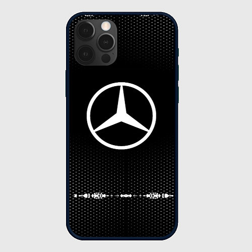 Чехол iPhone 12 Pro Mercedes: Black Abstract / 3D-Черный – фото 1