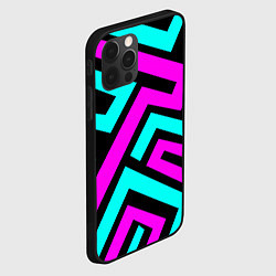 Чехол для iPhone 12 Pro Maze: Violet & Turquoise, цвет: 3D-черный — фото 2