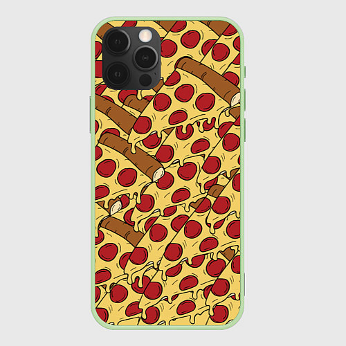 Чехол iPhone 12 Pro Любитель пиццы / 3D-Салатовый – фото 1