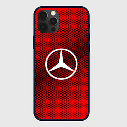 Чехол для iPhone 12 Pro Mercedes: Red Carbon, цвет: 3D-черный