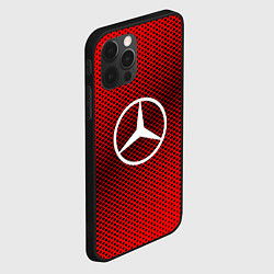 Чехол для iPhone 12 Pro Mercedes: Red Carbon, цвет: 3D-черный — фото 2
