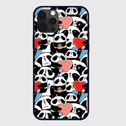 Чехол для iPhone 12 Pro Funny Pandas, цвет: 3D-черный