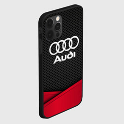 Чехол для iPhone 12 Pro Audi: Grey Carbon, цвет: 3D-черный — фото 2