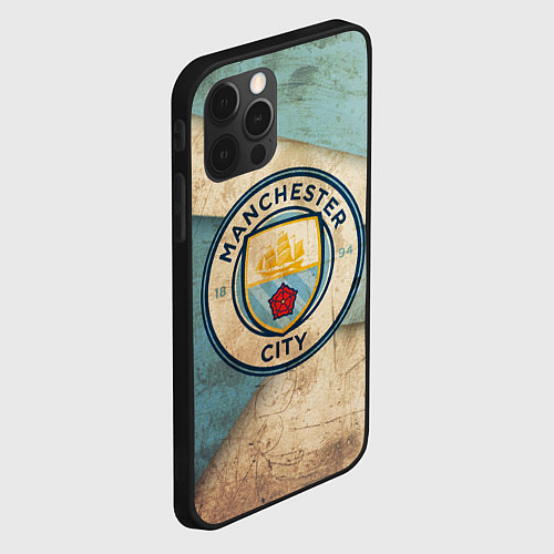 Чехол iPhone 12 Pro FC Man City: Old Style / 3D-Черный – фото 2