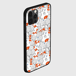 Чехол для iPhone 12 Pro Лисички в зимнем лесу, цвет: 3D-черный — фото 2