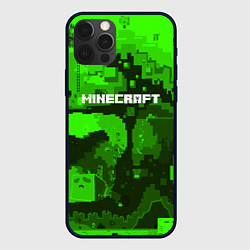 Чехол для iPhone 12 Pro Minecraft: Green World, цвет: 3D-черный