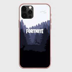 Чехол для iPhone 12 Pro Fortnite: Dark Forest, цвет: 3D-светло-розовый