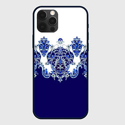 Чехол для iPhone 12 Pro Растительный орнамент, цвет: 3D-черный