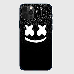 Чехол для iPhone 12 Pro Marshmello Black, цвет: 3D-черный