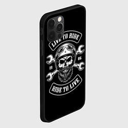 Чехол для iPhone 12 Pro Live to ride - ride to live, цвет: 3D-черный — фото 2