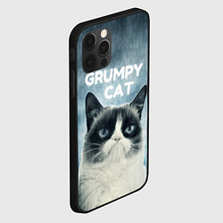 Чехол для iPhone 12 Pro Grumpy Cat, цвет: 3D-черный — фото 2