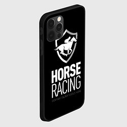 Чехол для iPhone 12 Pro Horse racing, цвет: 3D-черный — фото 2