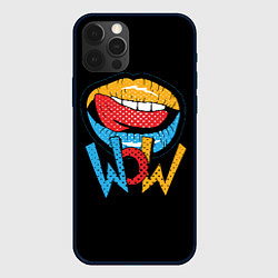 Чехол для iPhone 12 Pro Wow - lips with tongue, цвет: 3D-черный