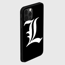 Чехол для iPhone 12 Pro DEATH NOTE ТЕТРАДЬ СМЕРТИ L, цвет: 3D-черный — фото 2