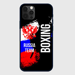 Чехол для iPhone 12 Pro Boxing Russia Team и герб РФ, цвет: 3D-черный