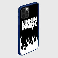 Чехол для iPhone 12 Pro Linkin Park: Black Flame, цвет: 3D-тёмно-синий — фото 2