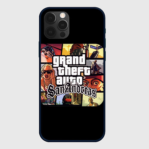 Чехол iPhone 12 Pro GTA SA / 3D-Черный – фото 1