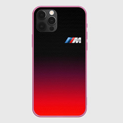 Чехол для iPhone 12 Pro BMW, цвет: 3D-малиновый