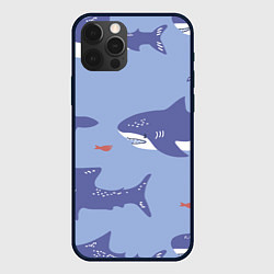 Чехол для iPhone 12 Pro Акулий косяк, цвет: 3D-черный