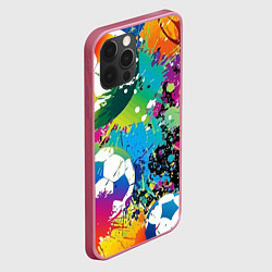 Чехол для iPhone 12 Pro Football Paints, цвет: 3D-малиновый — фото 2